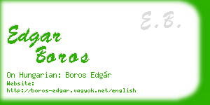 edgar boros business card