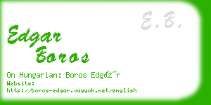 edgar boros business card